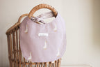 Cotton Baby Bib | Lines & Ducks | Mauve