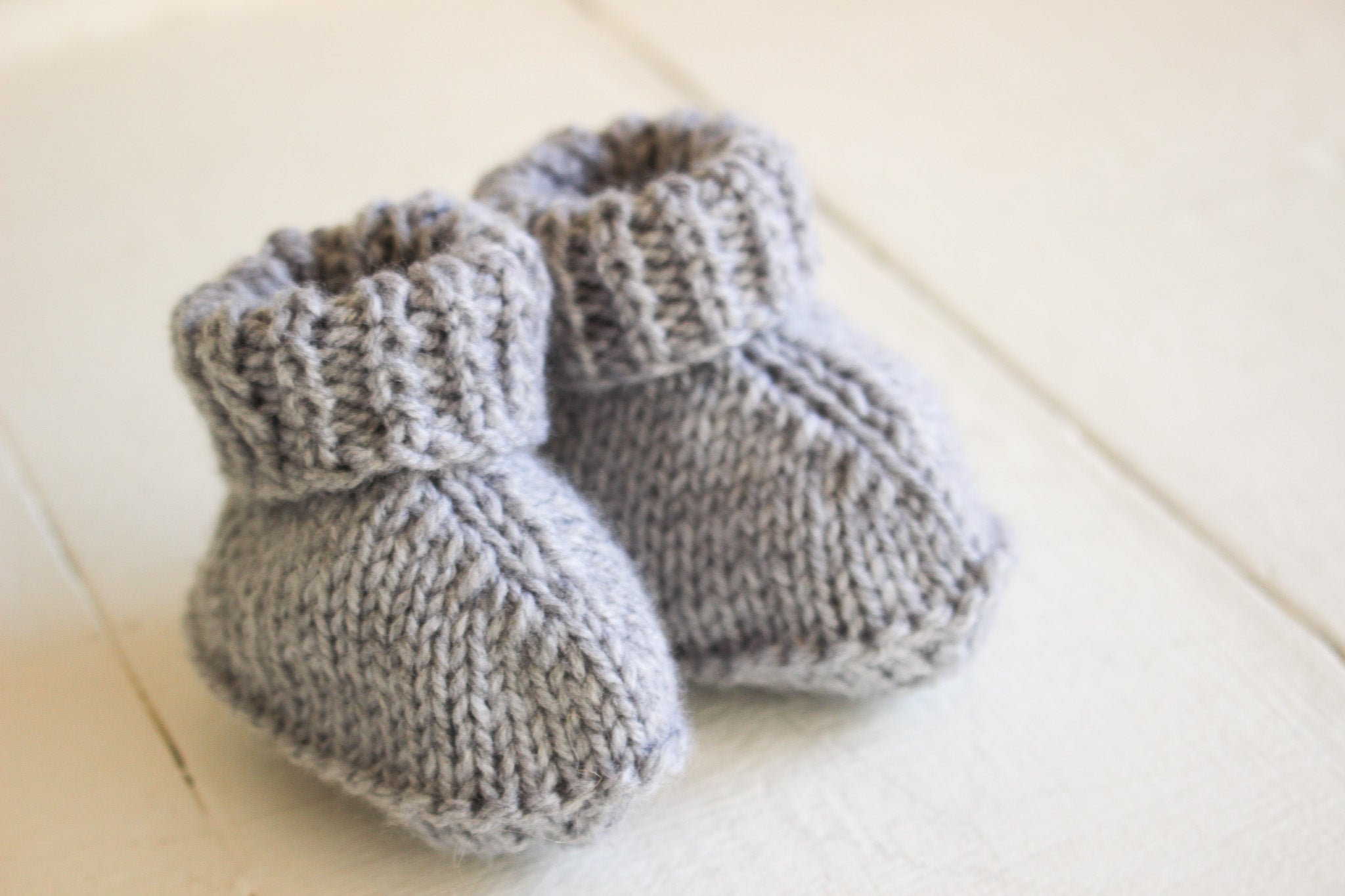 Hand Knitted Baby Booties | Grey