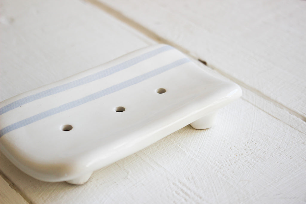 Ceramic Soap Dish | Pinstripe