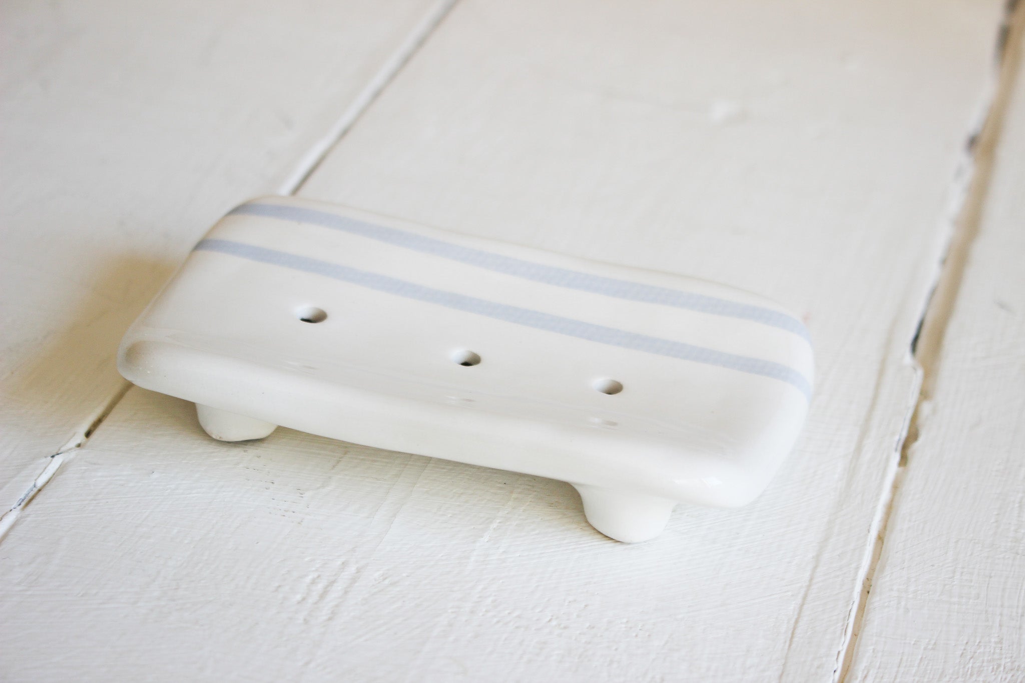 Ceramic Soap Dish | Pinstripe