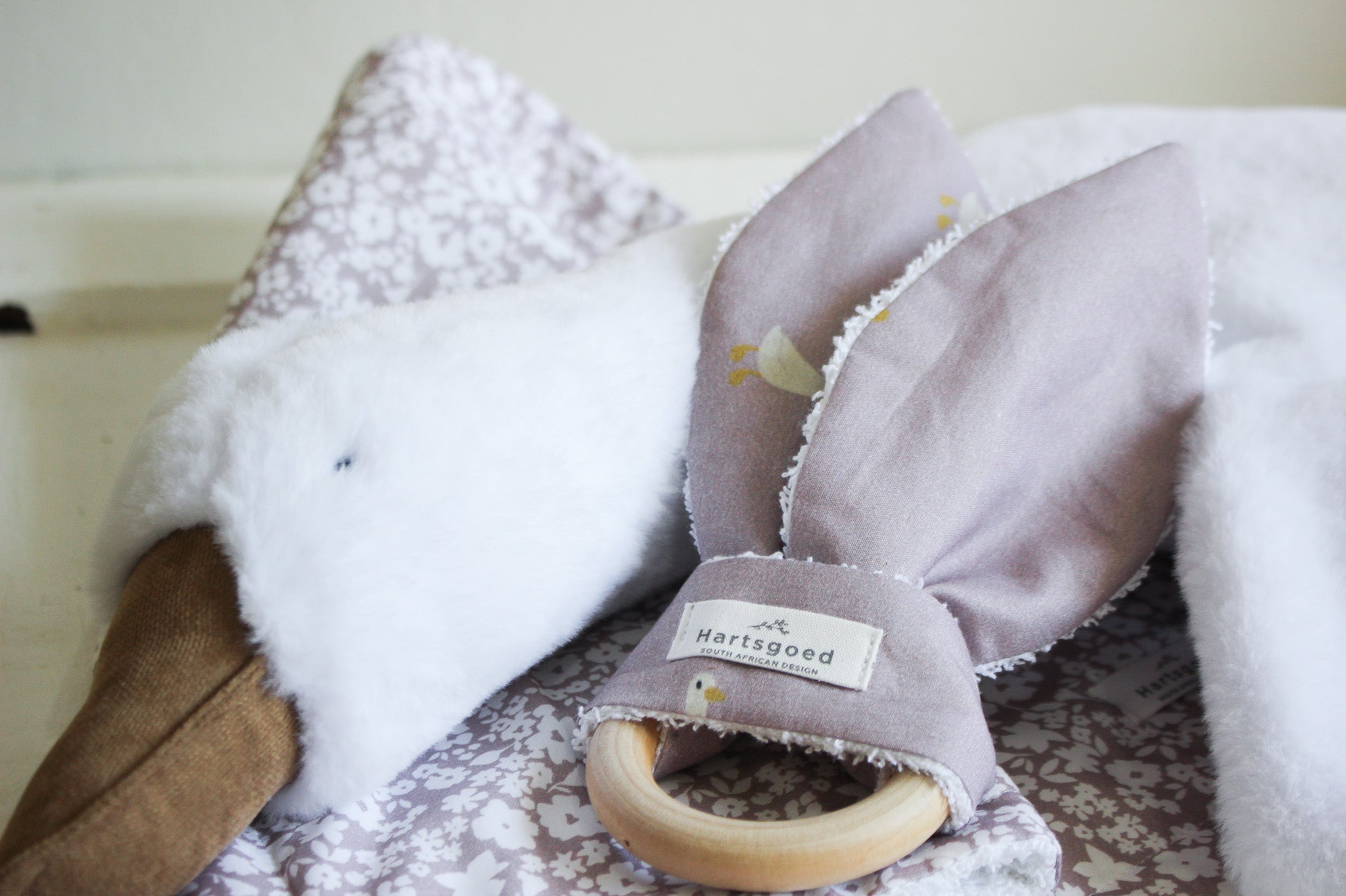 Wooden Teether | Ducks | Mauve