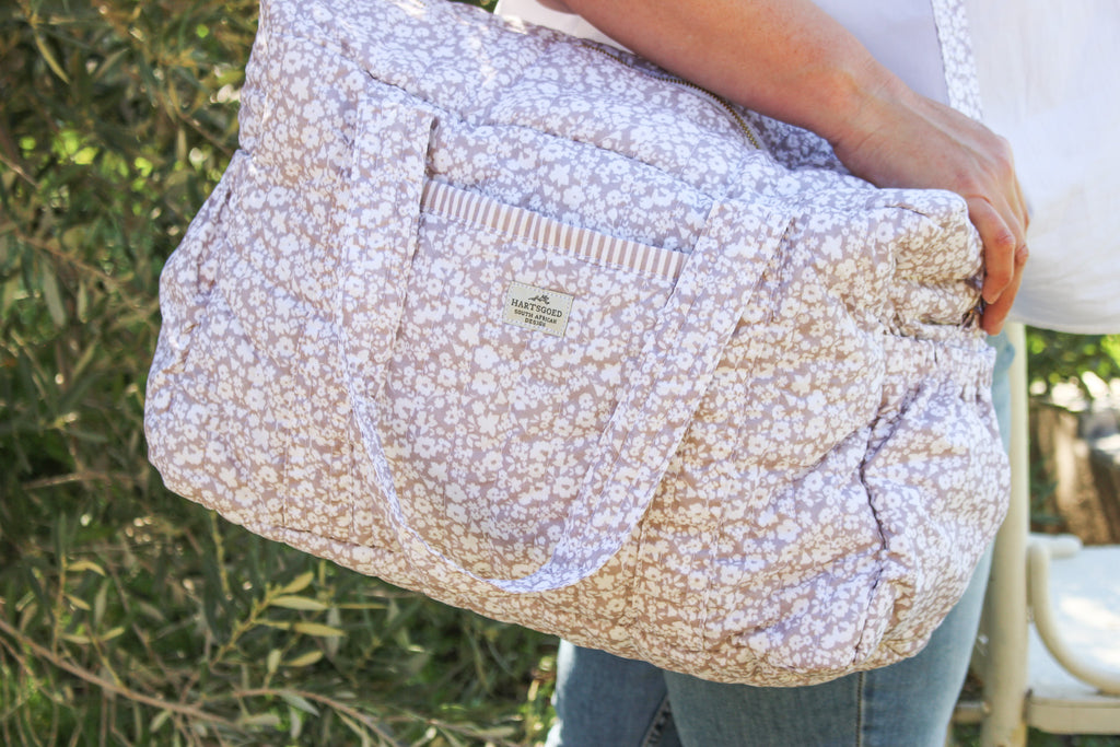 Quilted Cotton Nappy & Weekender Bag | Mauve