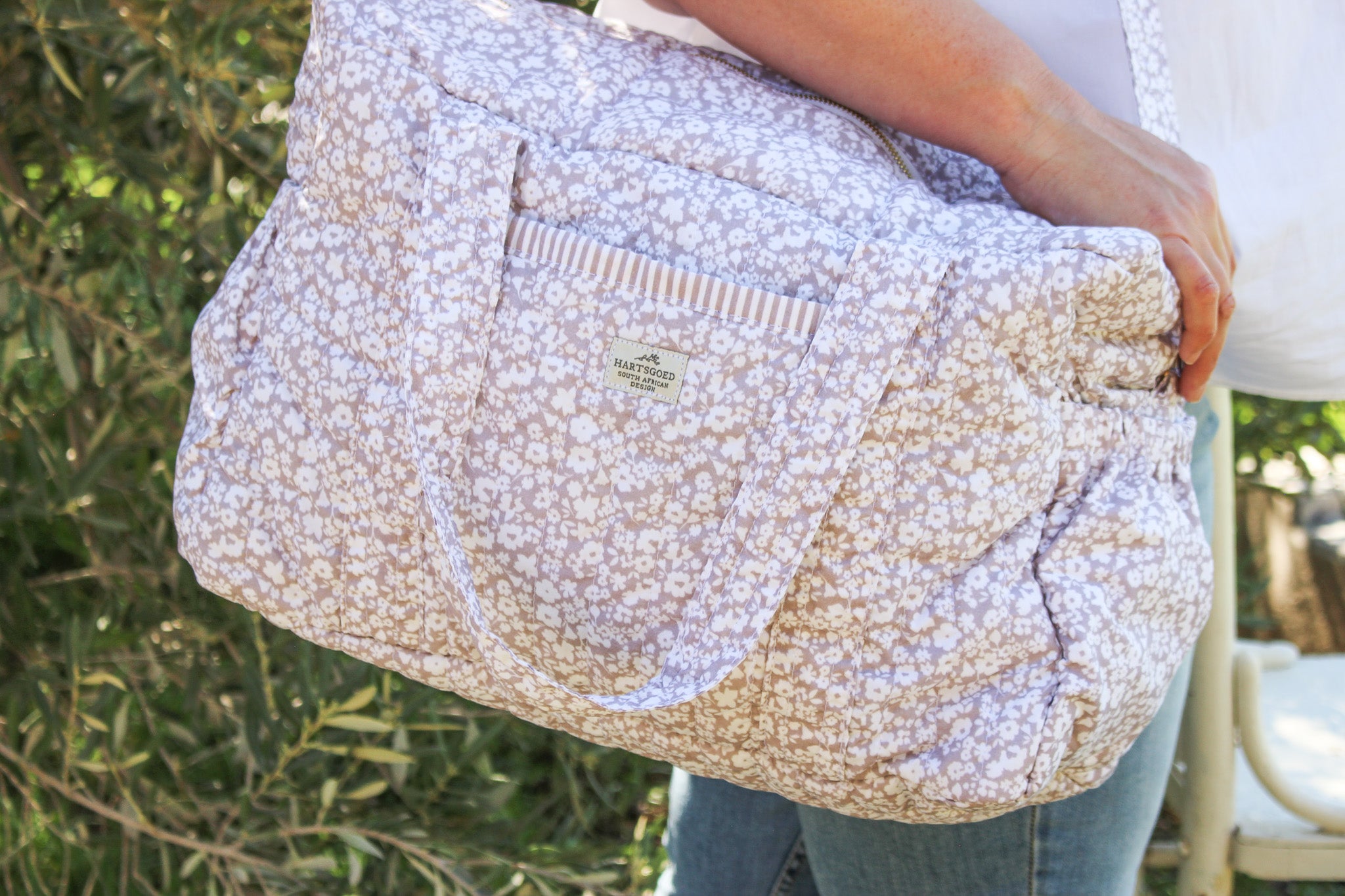Quilted Cotton Nappy & Weekender Bag | Mauve