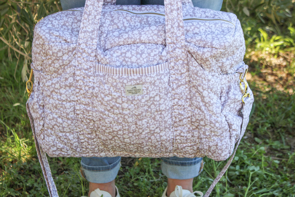 Quilted Cotton Nappy & Weekender Bag | Mauve