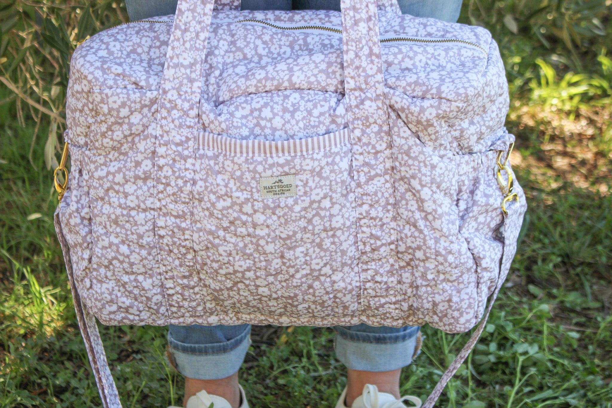Quilted Cotton Nappy & Weekender Bag | Mauve