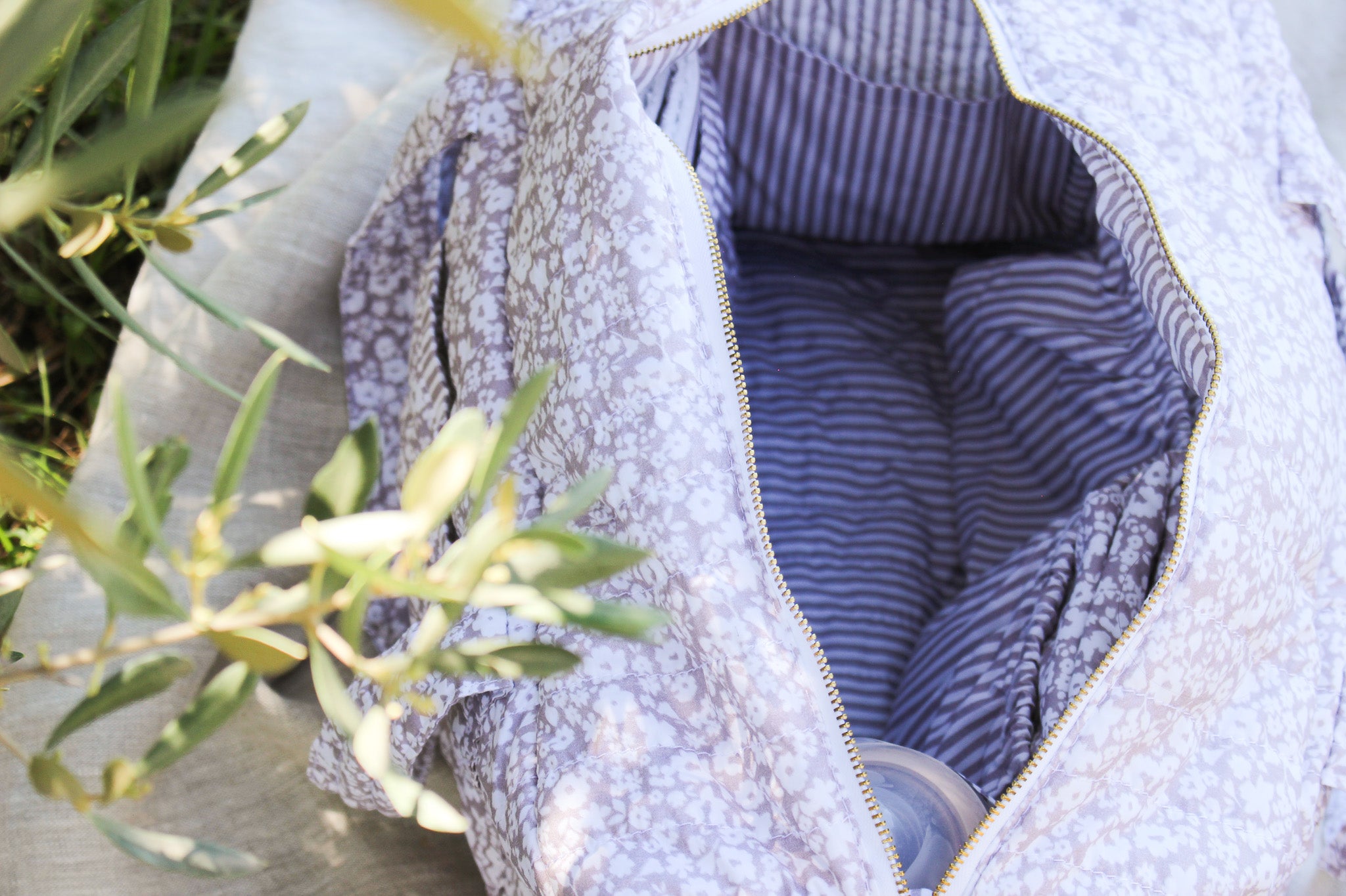 Quilted Cotton Nappy & Weekender Bag | Mauve