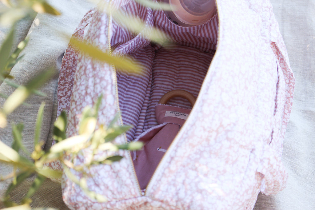 Quilted Cotton Nappy & Weekender Bag | Dusty Rose