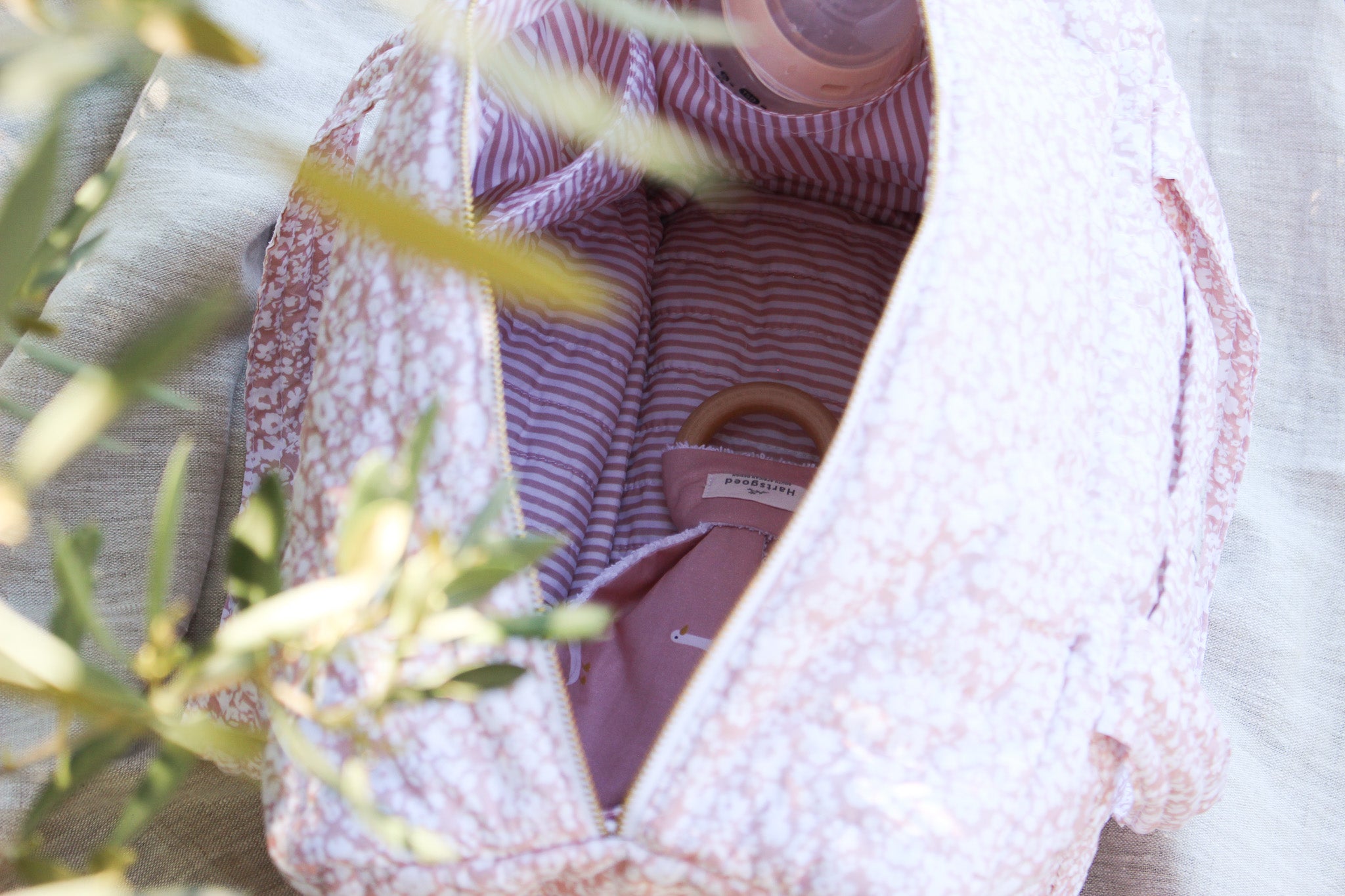 Quilted Cotton Nappy & Weekender Bag | Dusty Rose