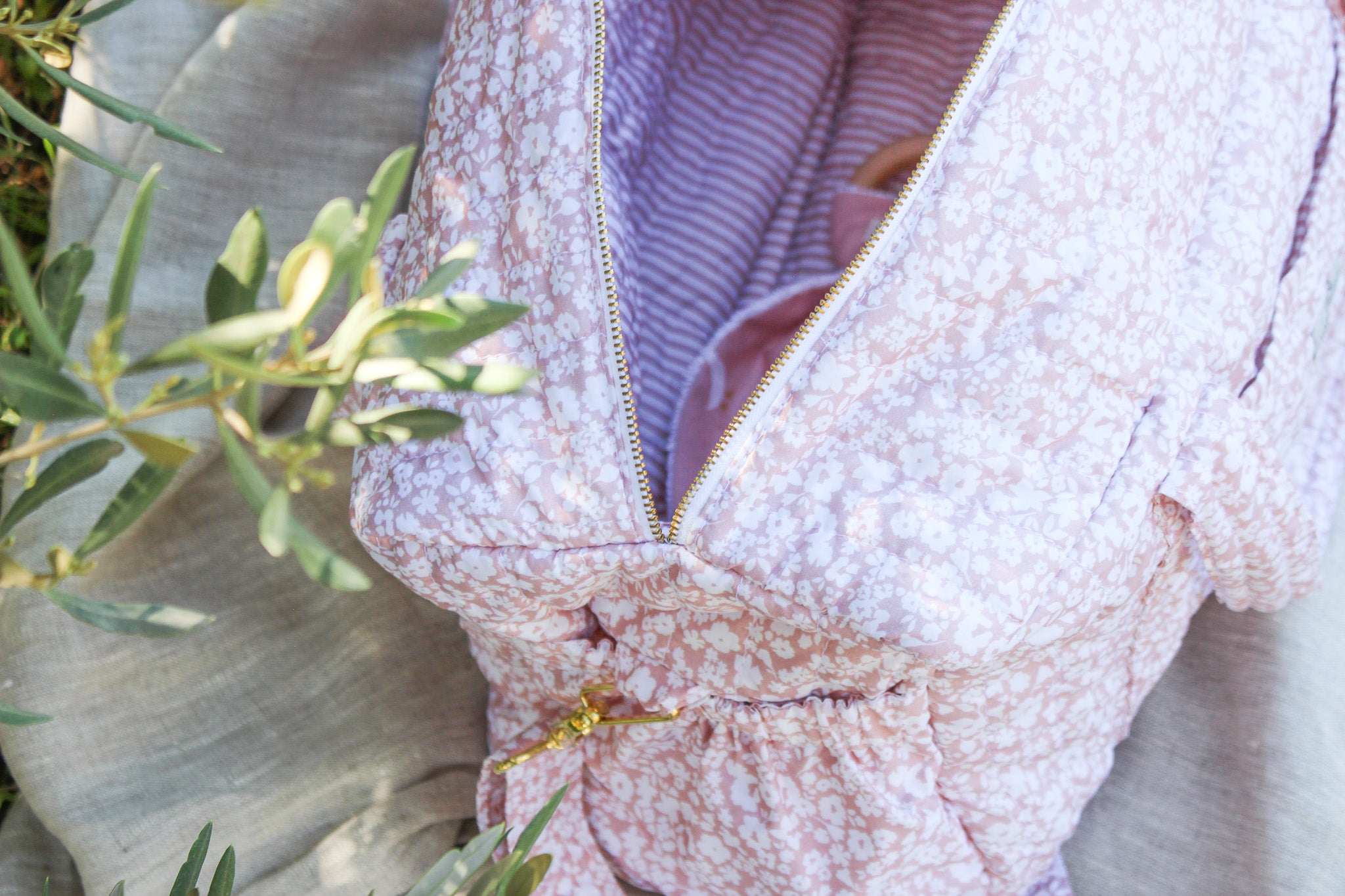 Quilted Cotton Nappy & Weekender Bag | Dusty Rose