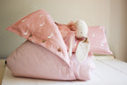 Cot  Duvet Set (100% Cotton) | Ducks & Lines | Dusty Rose