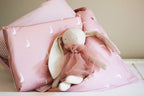 Cot  Duvet Set (100% Cotton) | Ducks & Lines | Dusty Rose