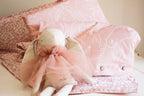 Cot  Duvet Set (100% Cotton) | Farm Animals & Flower Fields | Dusty Rose