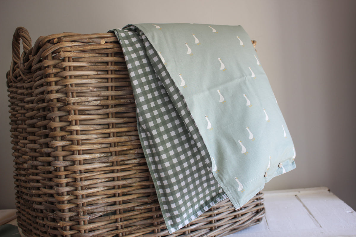 Cot  Duvet Set (100% Cotton) | Ducks & Gingham | Karoo Fields
