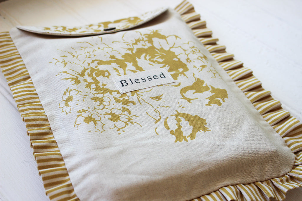 Frilled Bible Bag | Mustard | Blessed