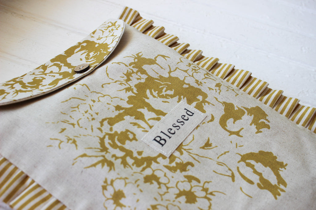 Frilled Bible Bag | Mustard | Blessed