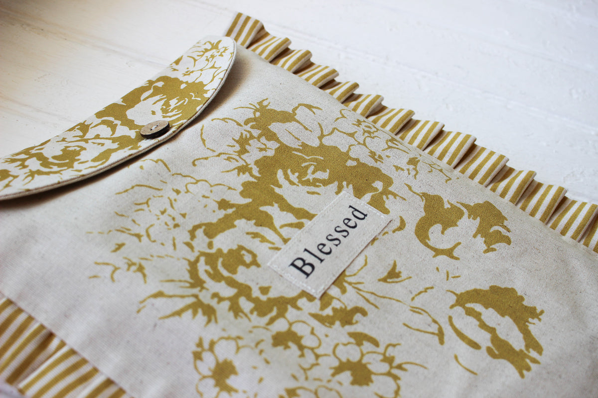 Frilled Bible Bag | Mustard | Blessed