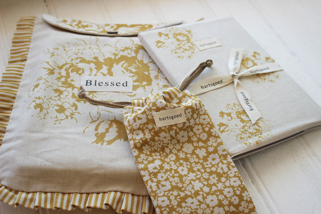 Frilled Bible Bag | Mustard | Blessed