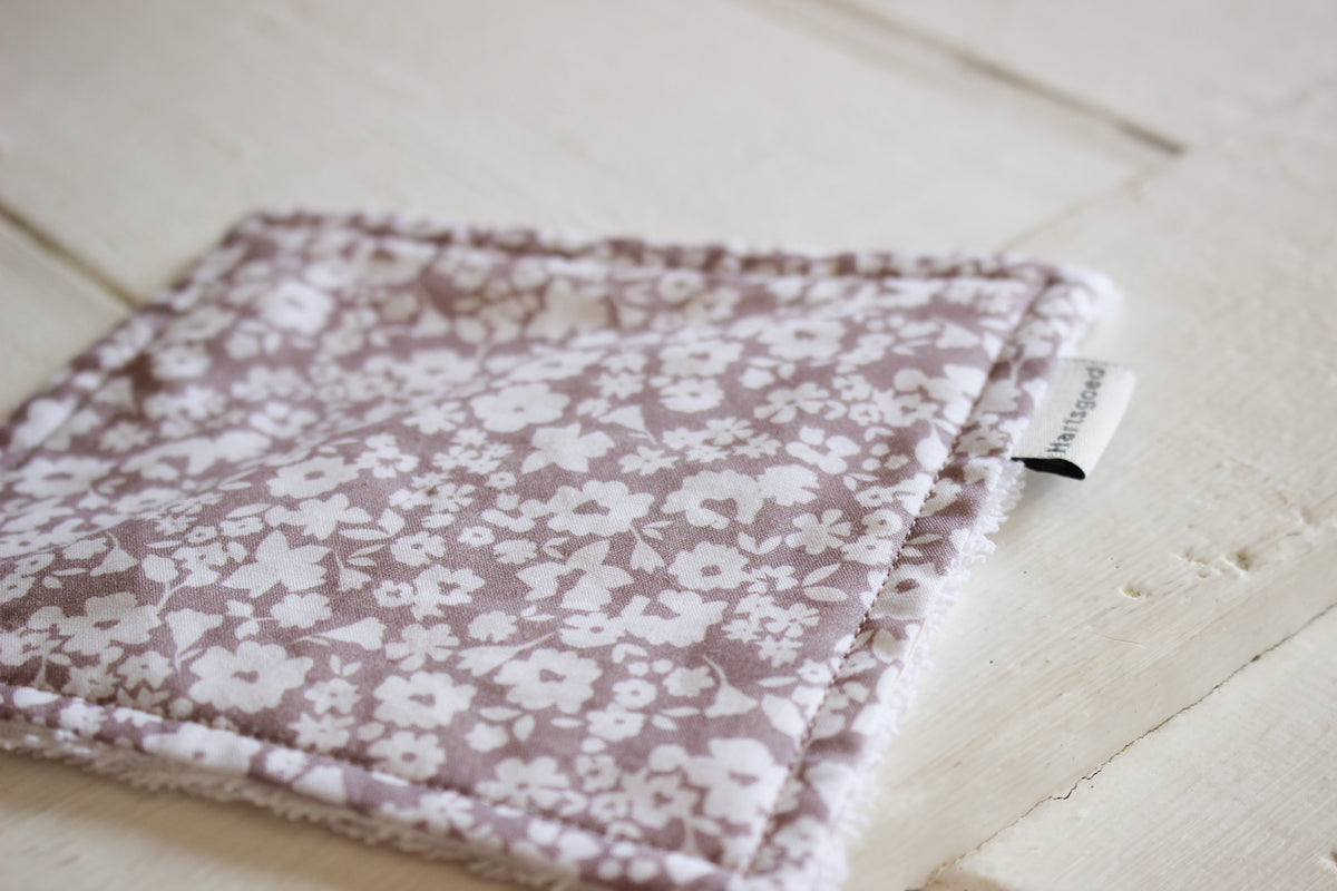 Cotton Face Cloth | Flower Fields | Mauve