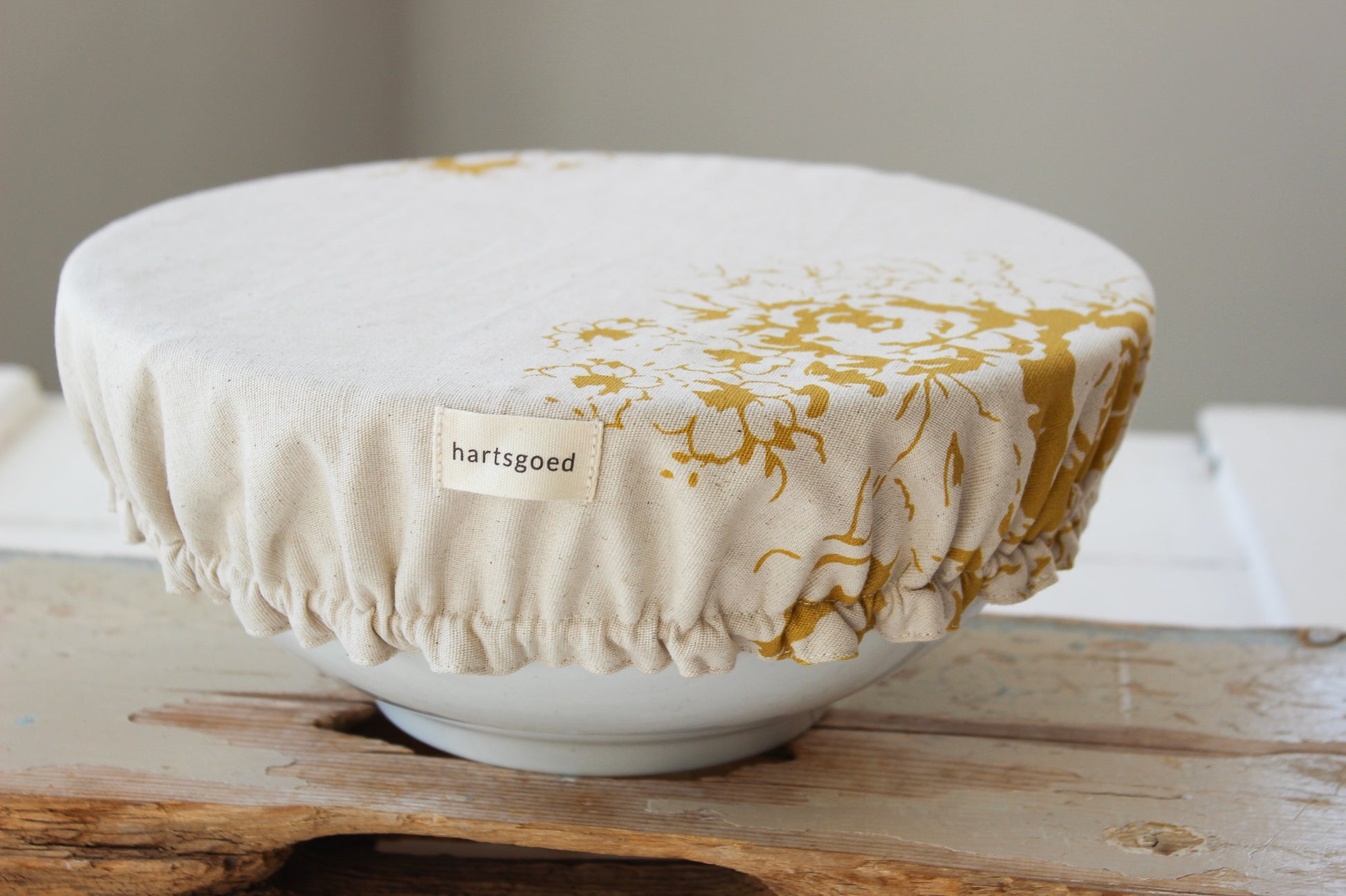 Reversible Bowl Cover (L) | Mustard Country Floral