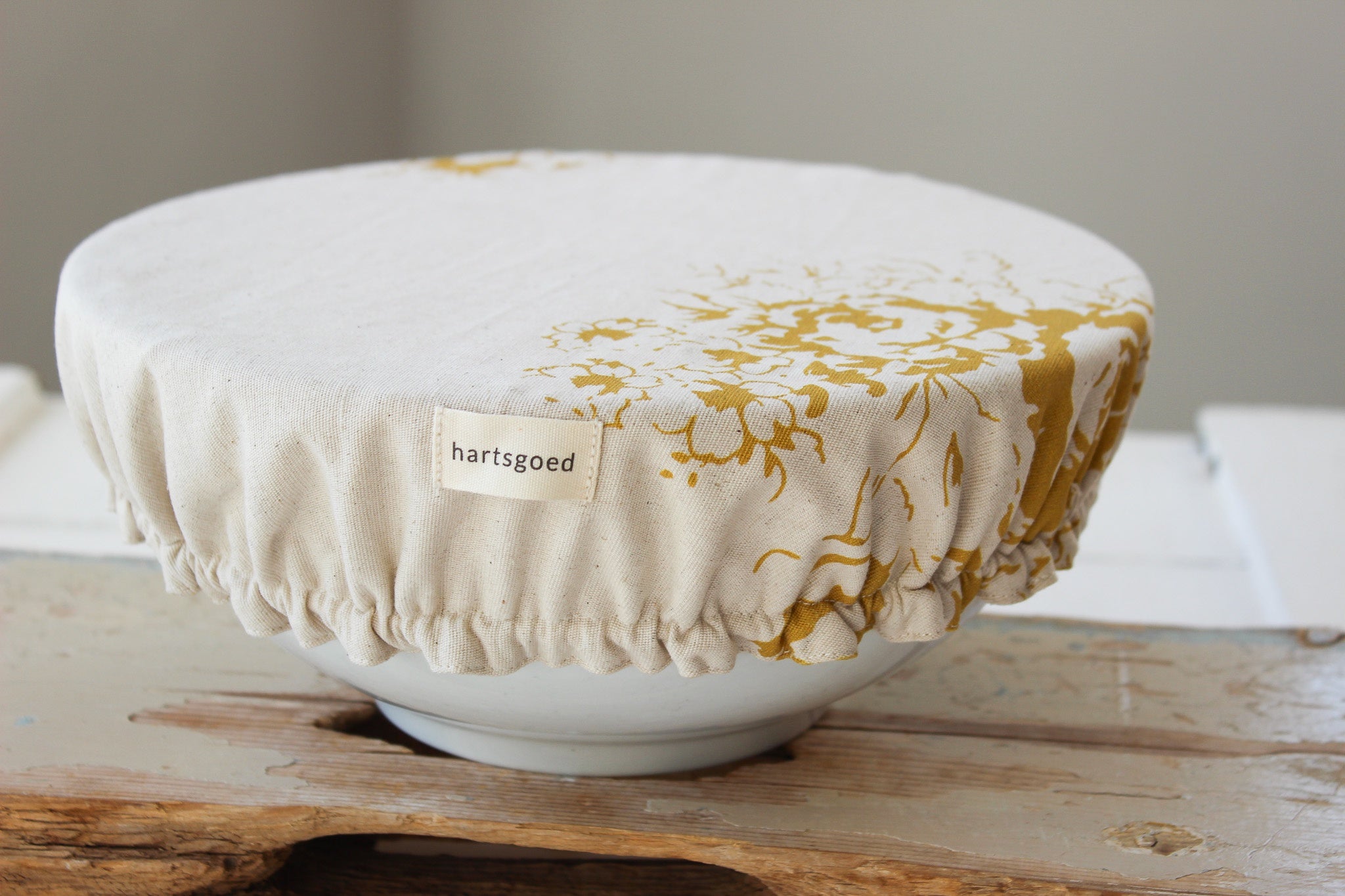 Reversible Bowl Cover (L) | Mustard Country Floral