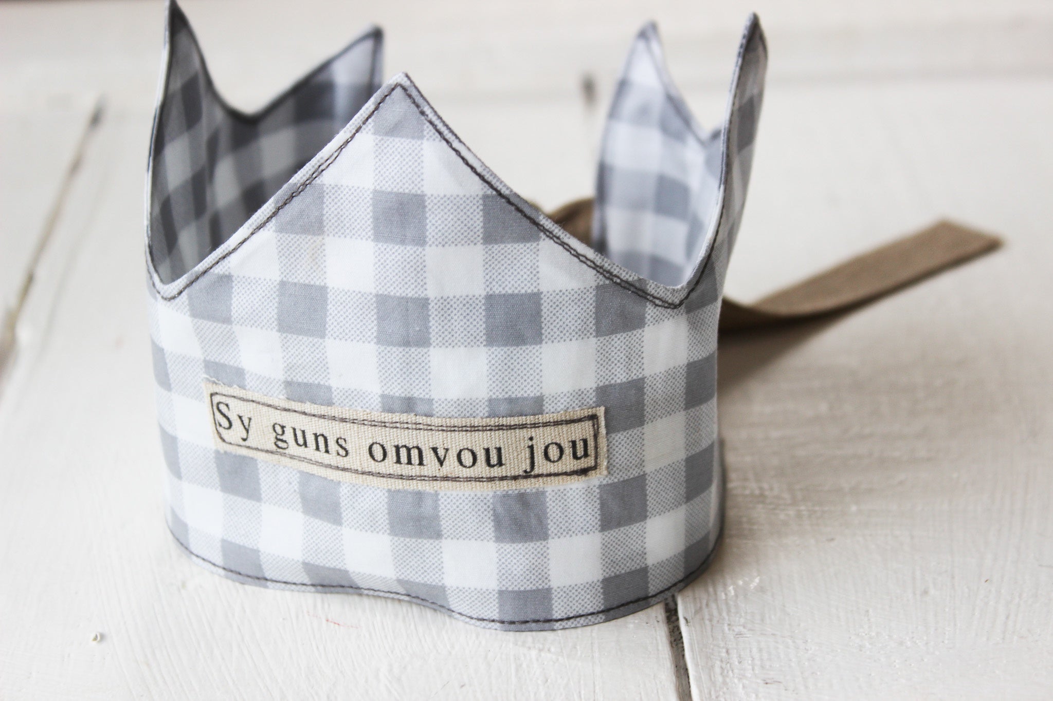 Birthday Crown | Grey English & Afrikaans Blessing