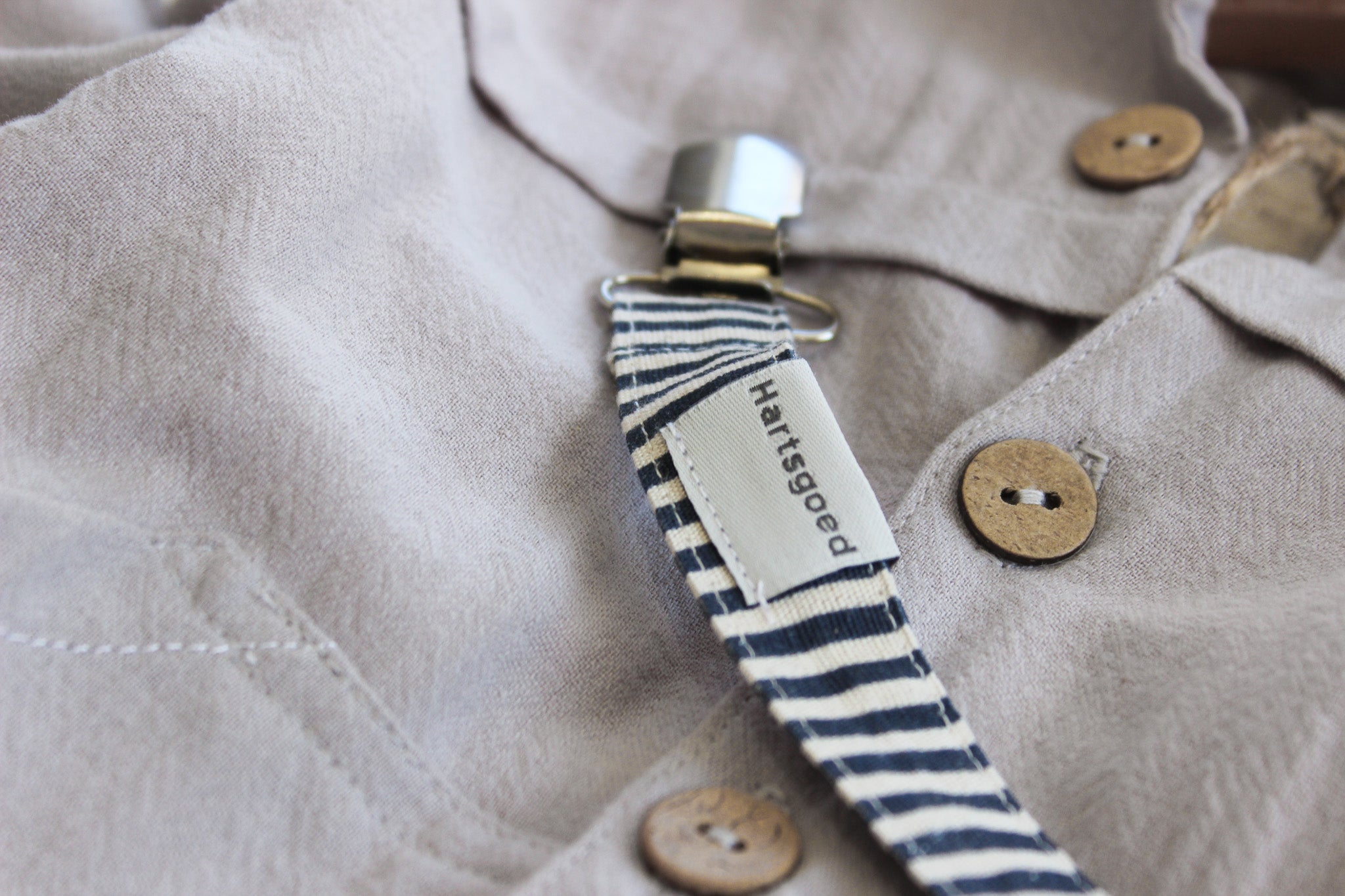 Dummy Clip | Linen Navy Lines