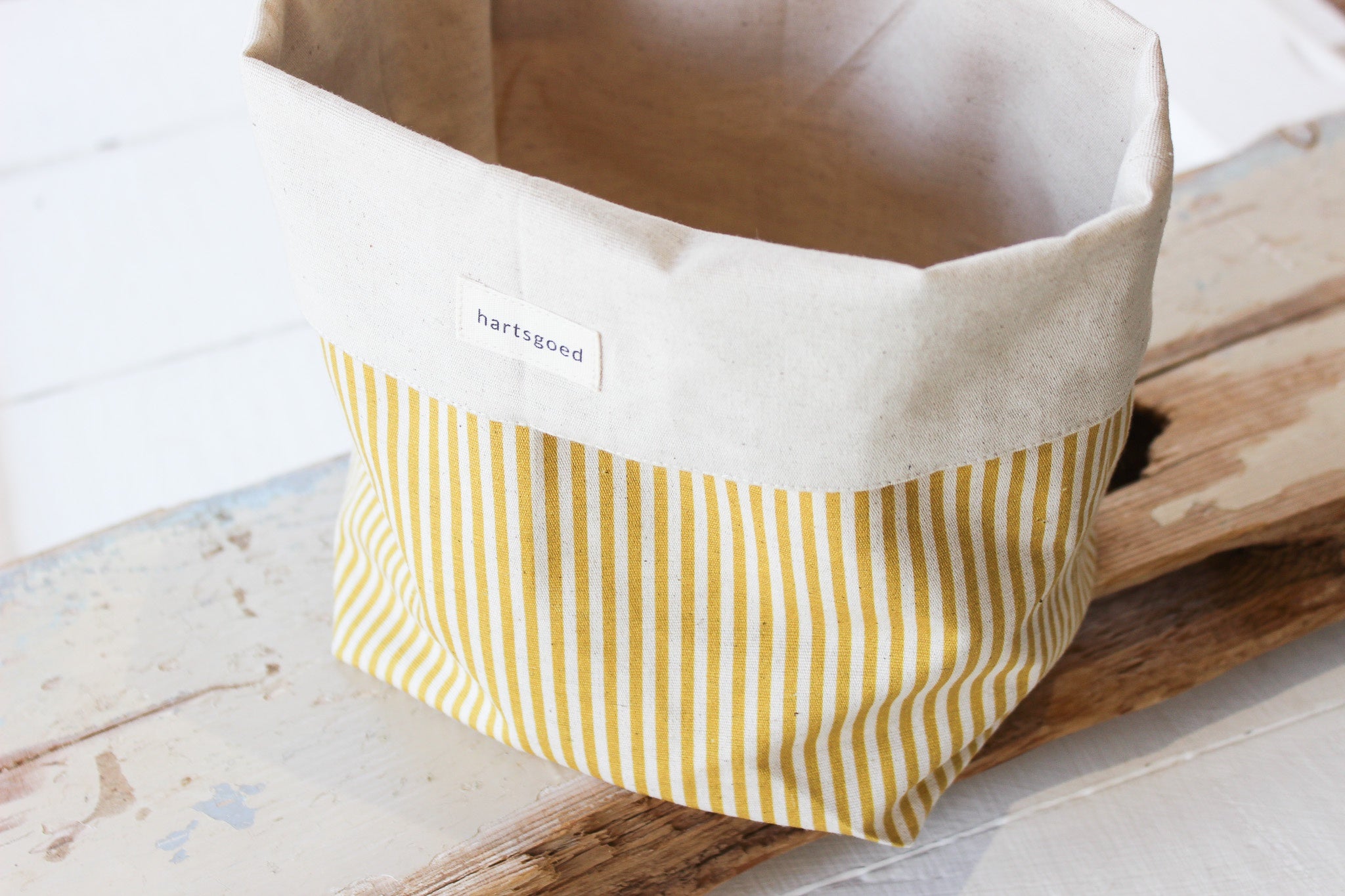 Reversible Storage Basket | Mustard lines