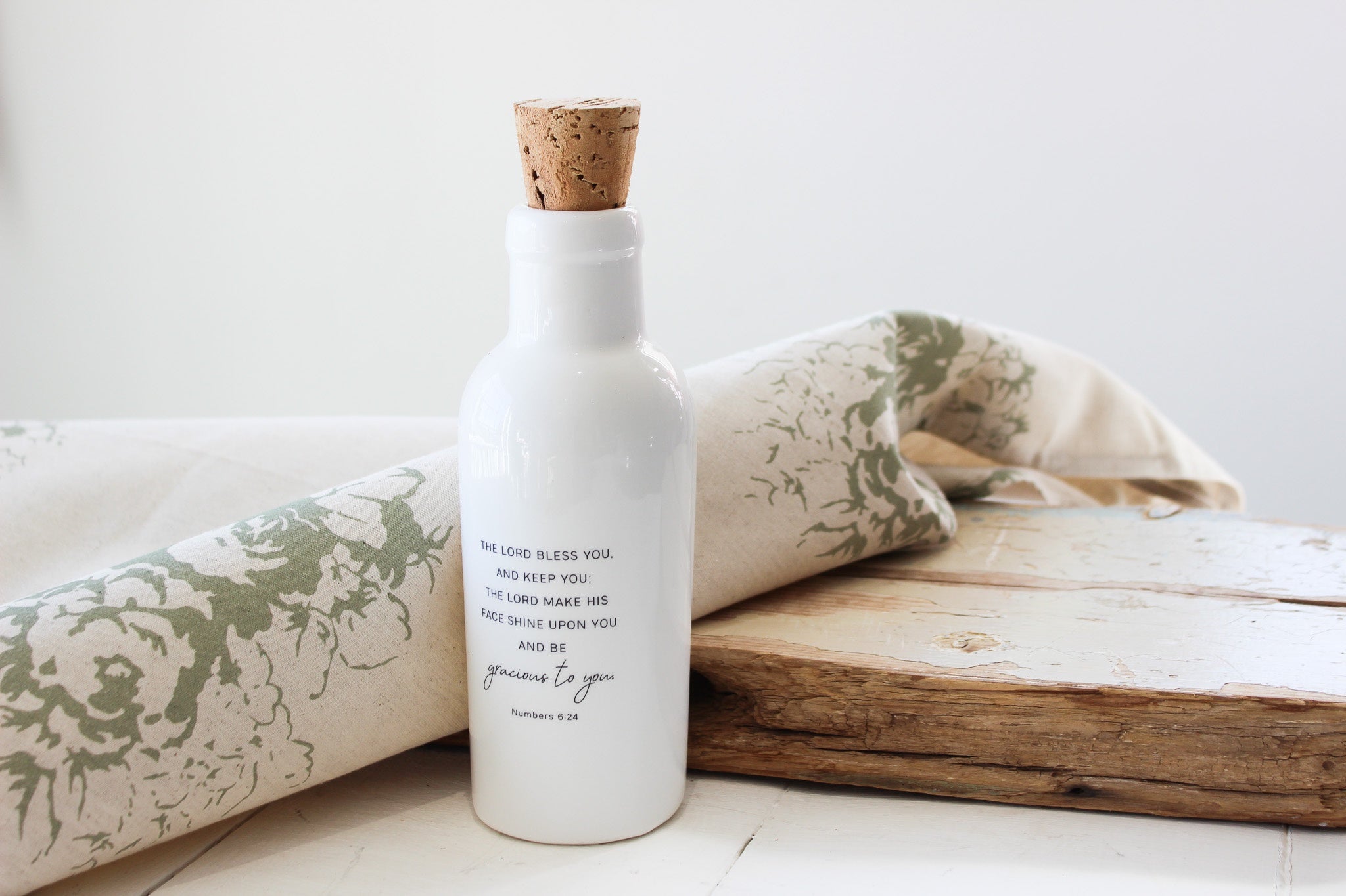 Olive Oil Bottle with Cork  | Numbers 6:24