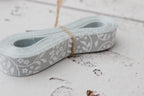 Ribbon 4m |  White Floral on Sage