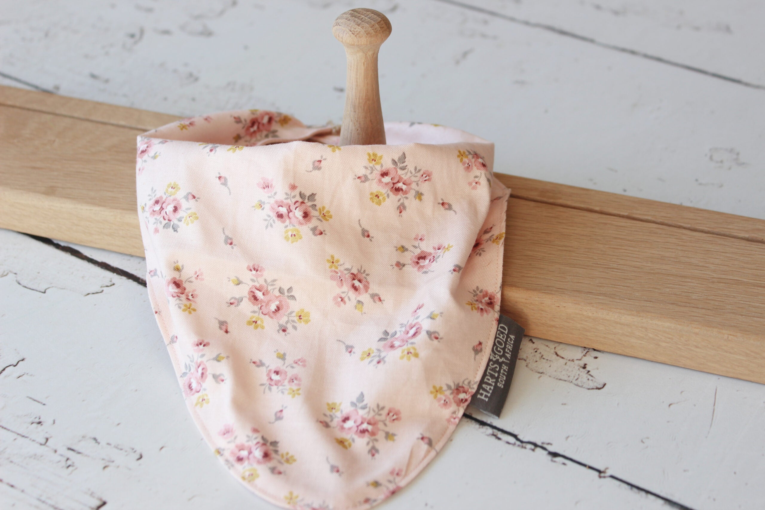 Bandana bib |  Little Roses on Pink
