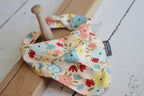 Bandana bib |  Blue & yellow flowers