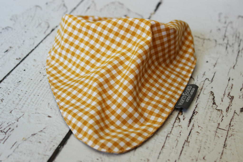 Bandana bib |  Mustard Gingham