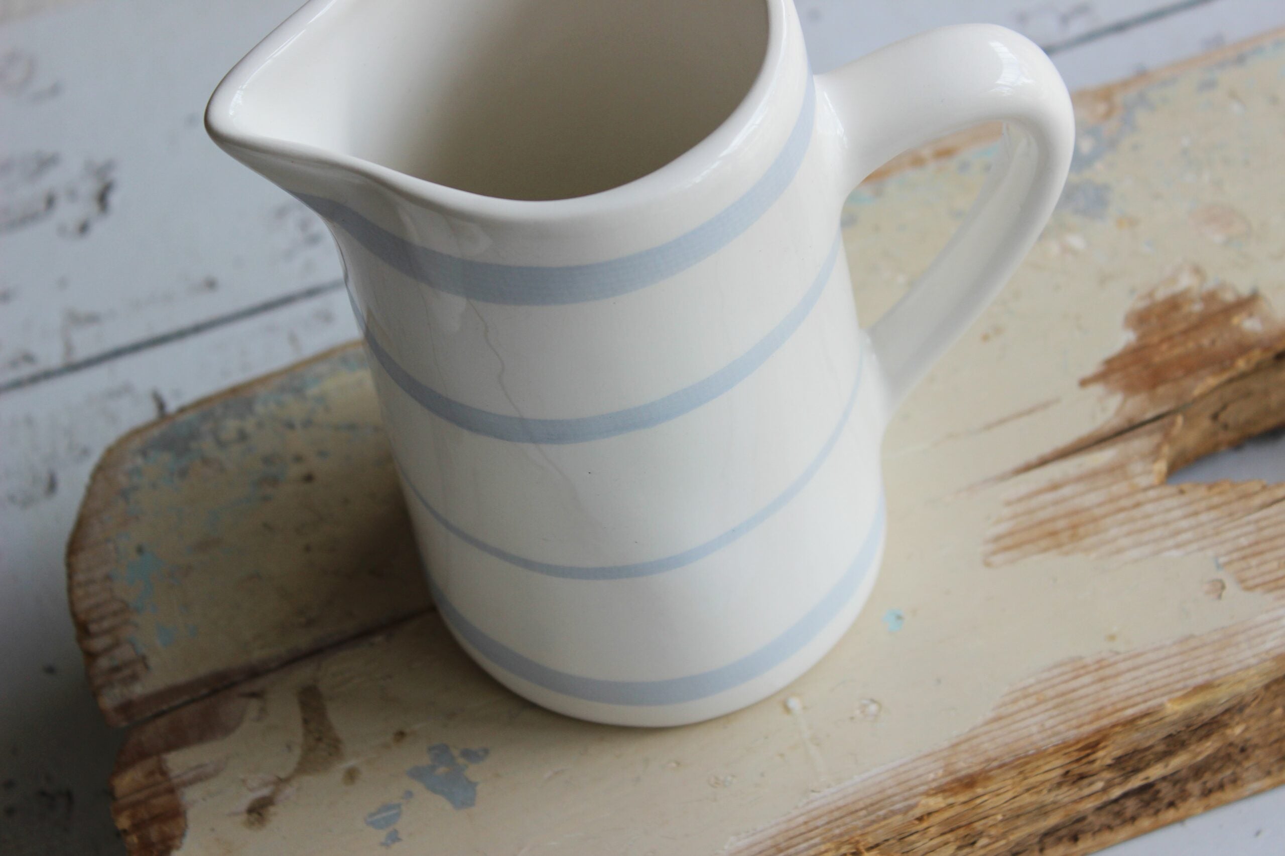 Karoo tall pitcher jug | Blue water colour pinstripe