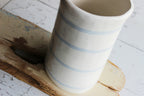 Tall Twisted Ceramic Vase  |  Watercolour pinstripe