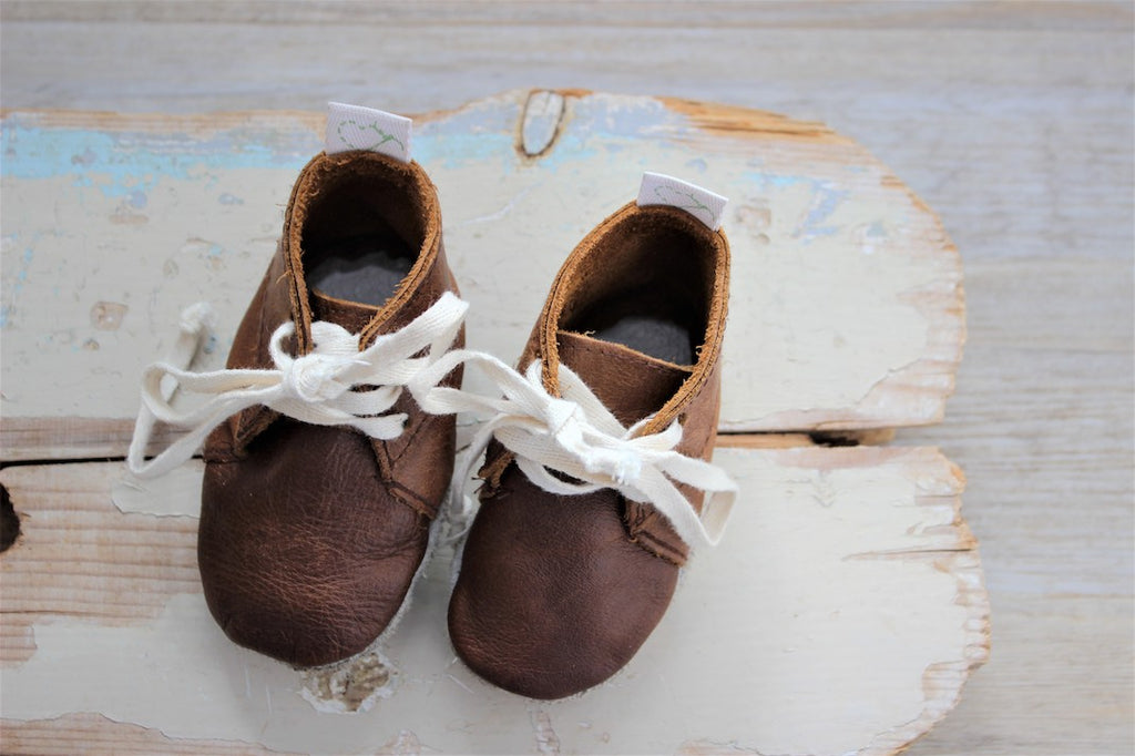 Handmade Baby Vellies | Brown Leather